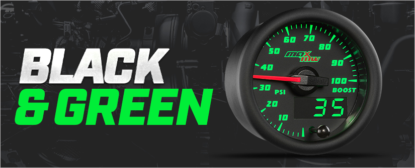 Black & Green MaxTow Double Vision Gauge Series