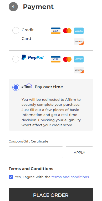 MaxTow Affirm Checkout