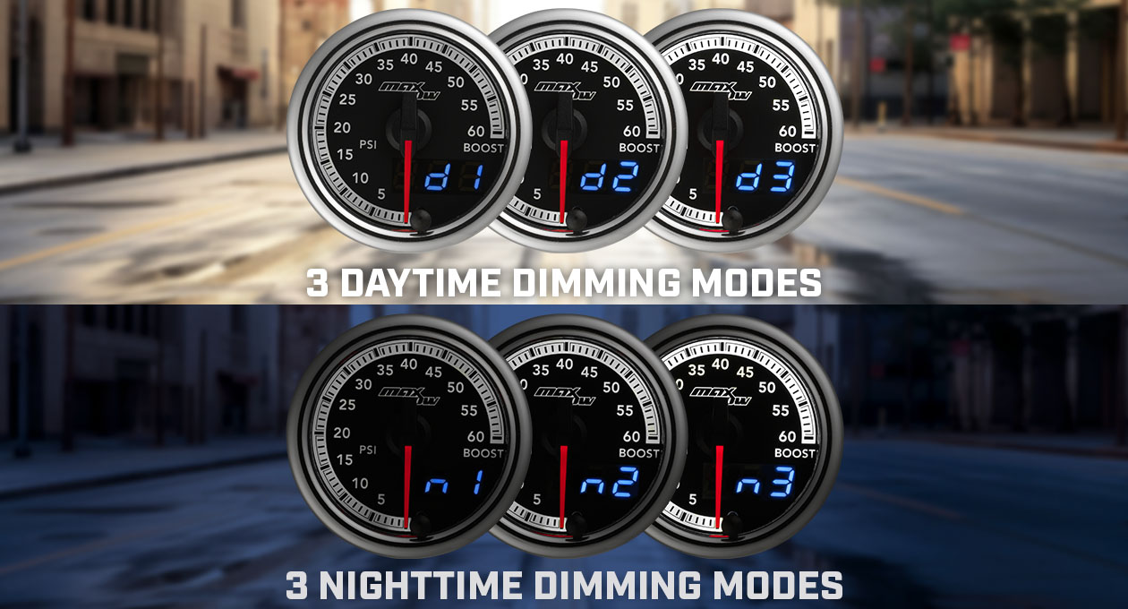3 Daytime 3 Nighttime Dimming Modes